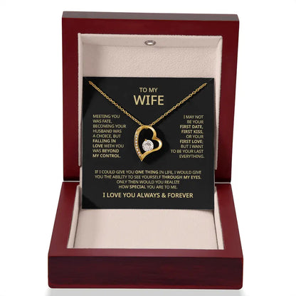 To My Wife - Always & Forever Heart Necklace -WH503