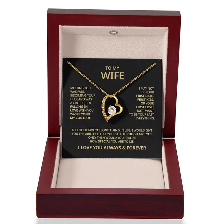 To My Wife - Always &amp; Forever Heart Necklace -WH503