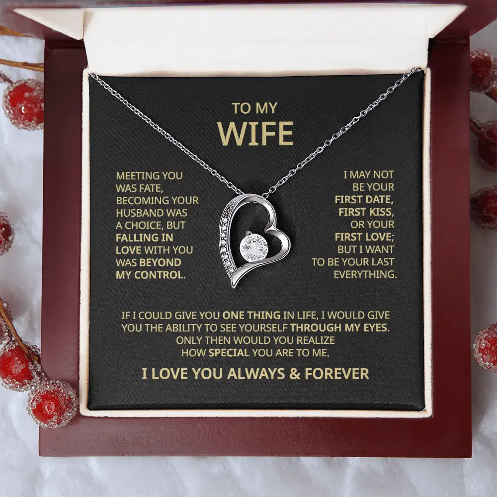 To My Wife - Always & Forever Heart Necklace -WH503