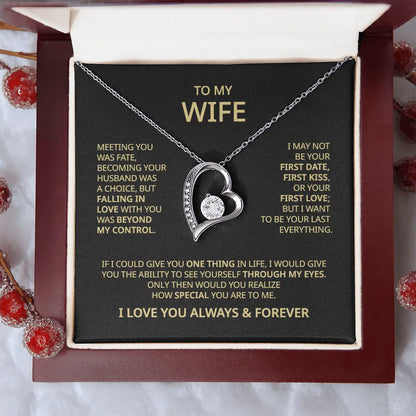 To My Wife - Always & Forever Heart Necklace -WH503